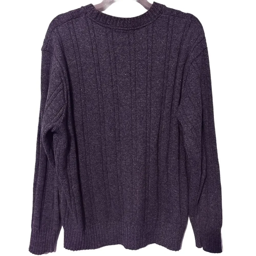 U.S. Polo Men’s Crew Neck Cotton Ribbed Sweater Heather‎ Gray Size Large